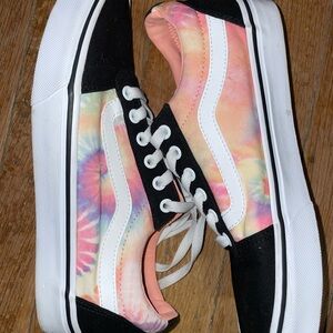 New Vans low top ward tie dye salmon and black shoes sneakers lace up size 8
